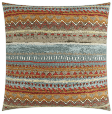 Orange and Blue Navajo Woven Pillow 24" x 24"